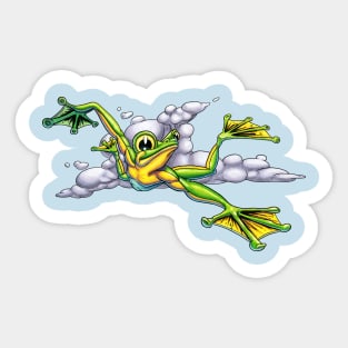 Skydiving Frog Sticker